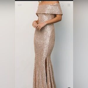 Champagne off should dress. NWT